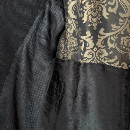 black mix fabric collarless jacket