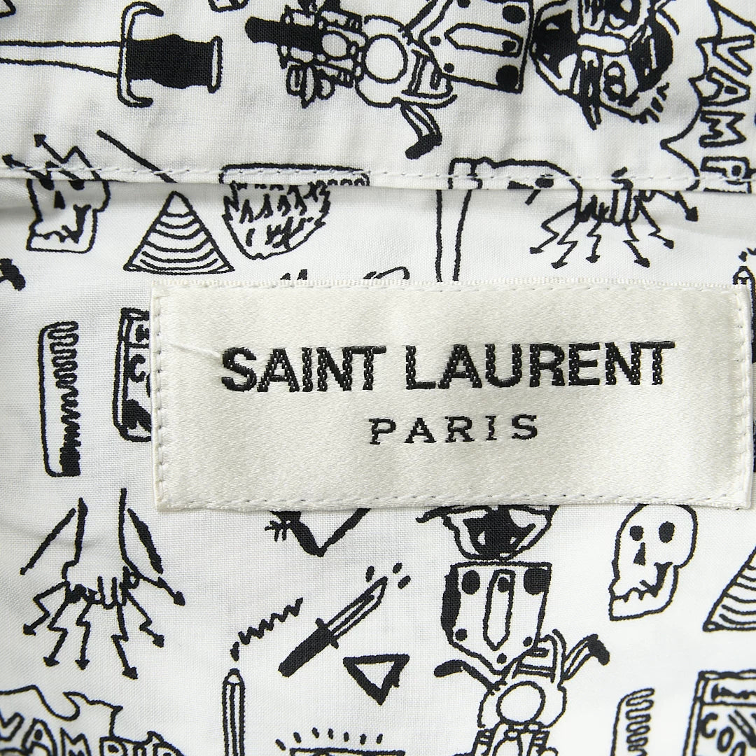 Saint Laurent Men's Graphic Print Cotton Shirt