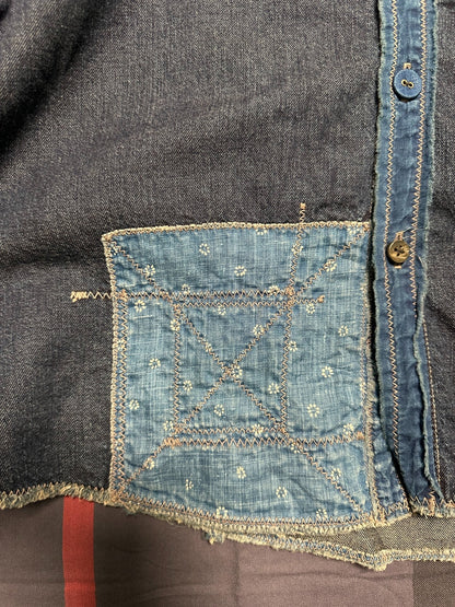 KAPITAL Blue Dye Patchwork Denim Shirt