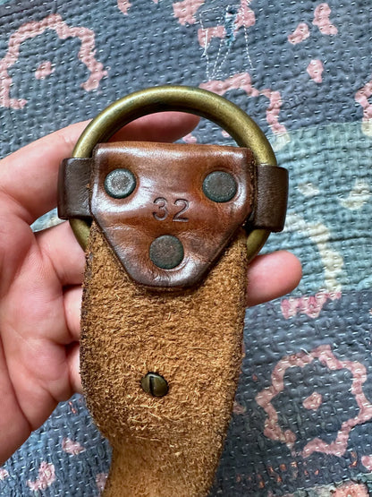 Italian Round Buckle Leather Belt