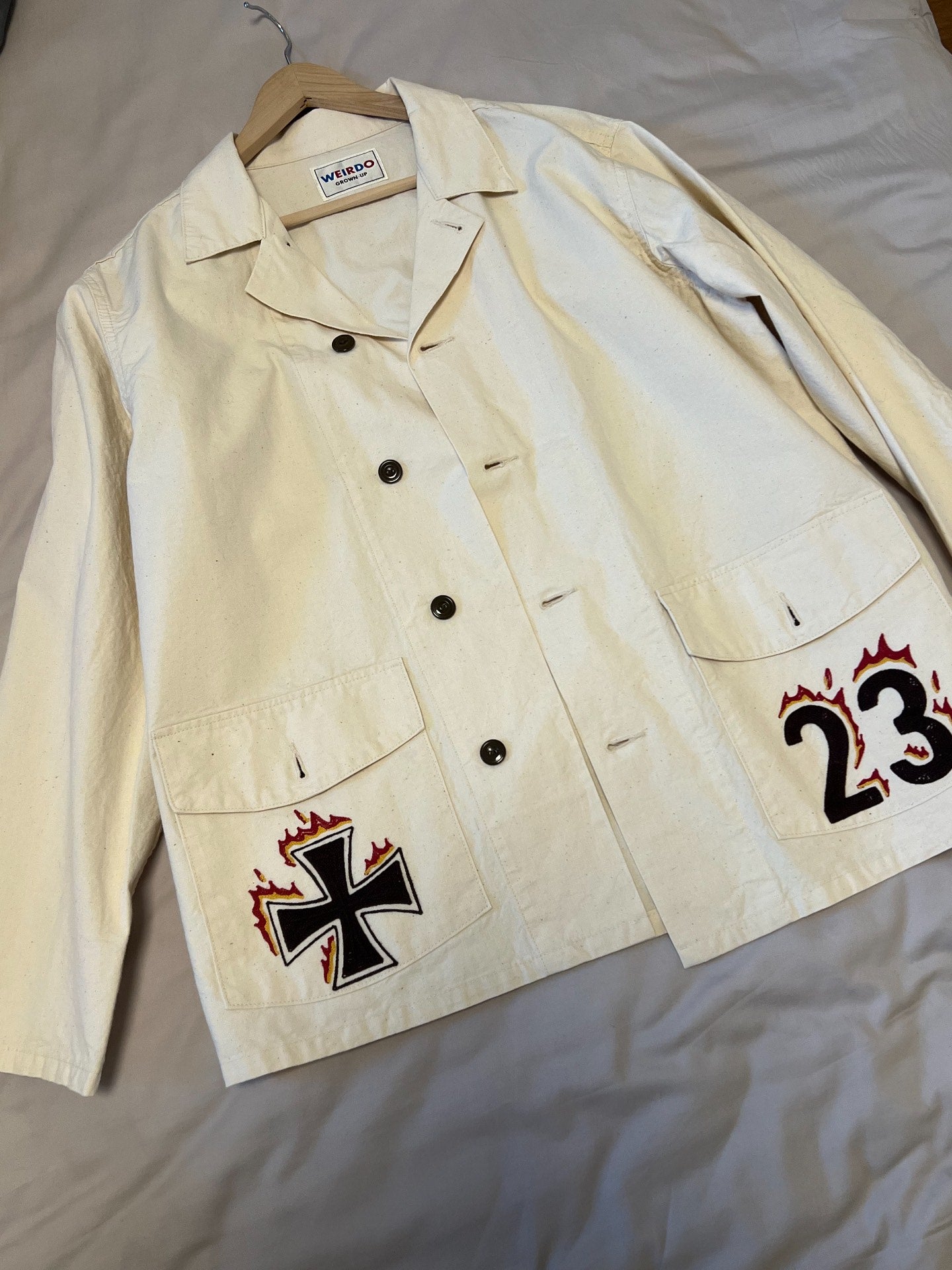 Weirdo Psycho Embroidered Print Work Jacket