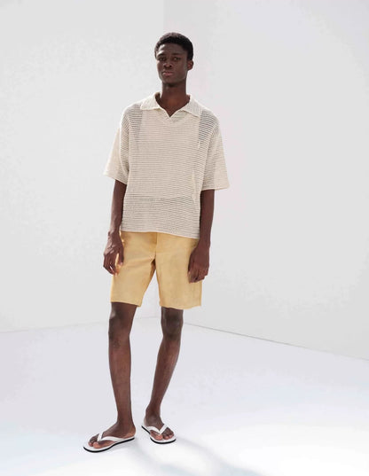 AURALEE Tussah Silk Cotton Mesh Knit Tee
