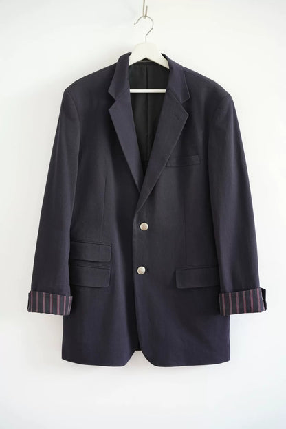 Yohji Yamamoto Striped Sleeve Blazer