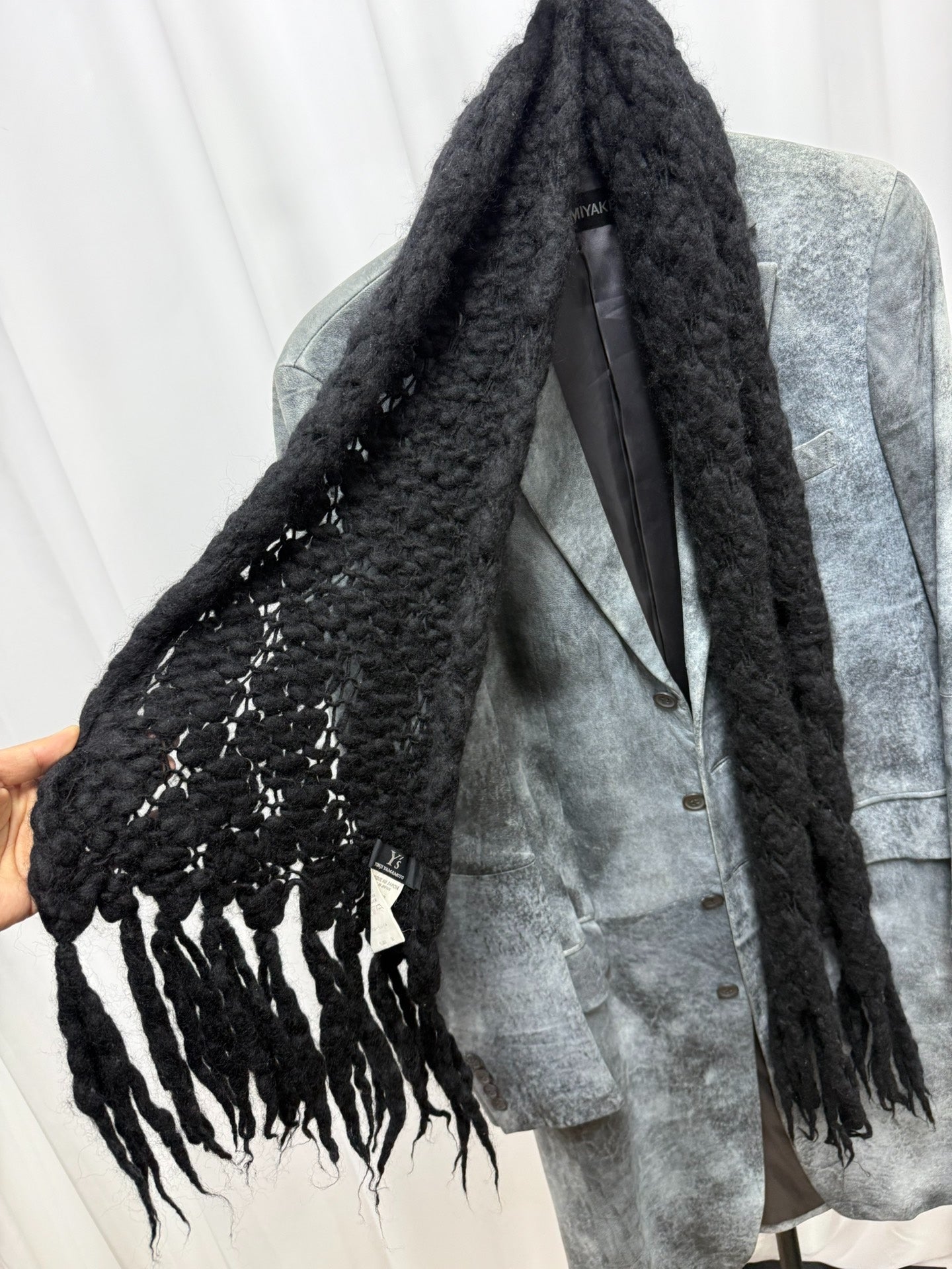 Yohji Yamamoto Wool Thick-Knit Scarf