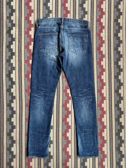 fdmtl skinny fit straight jeans vintage style