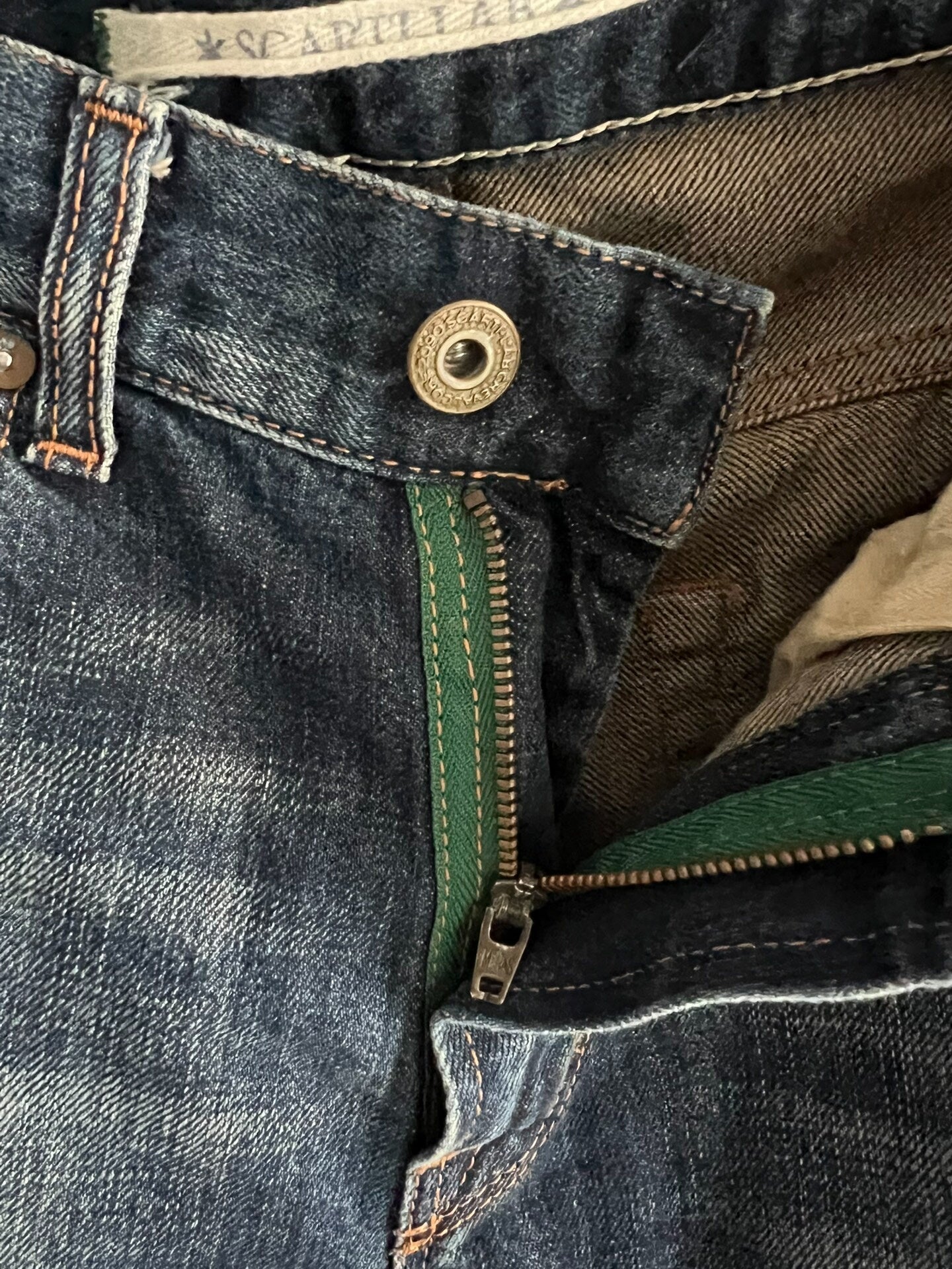 Vintage Style Heavy Wash Denim Pants