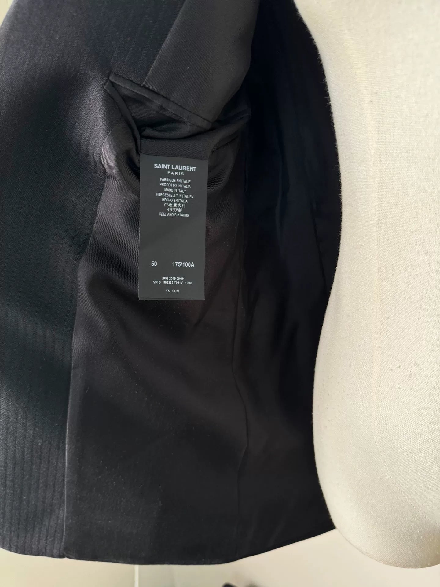 Saint Laurent Black Pinstriped Blazer