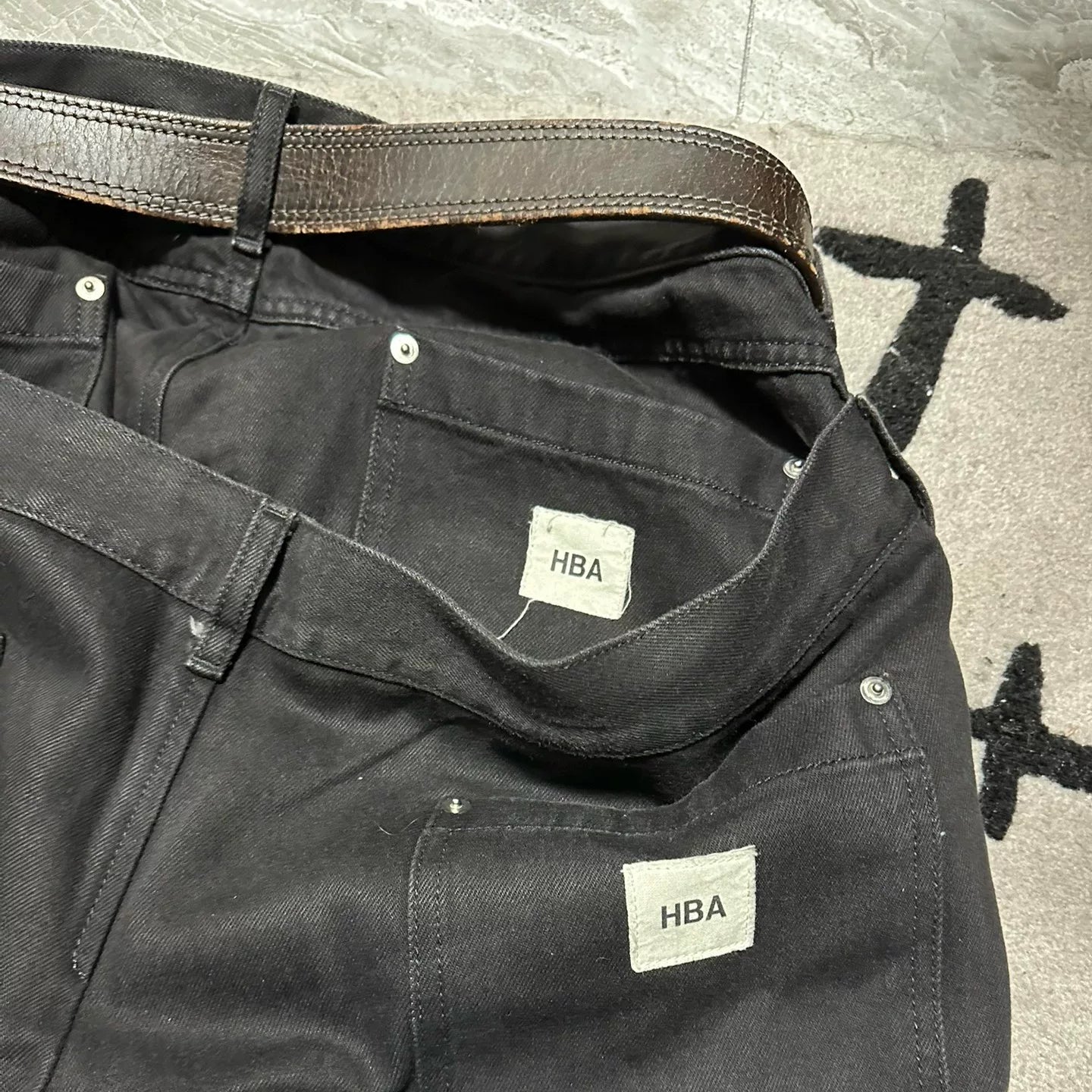 oversized black denim pants by hood by air