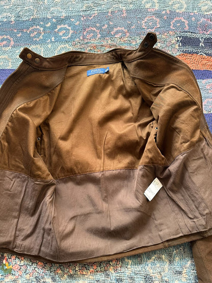 vintage polo ralph lauren leather motorcycle jacket