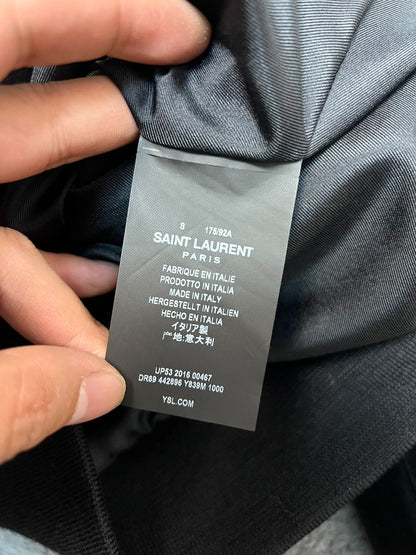 Saint Laurent Black Velvet Music Note Jacket