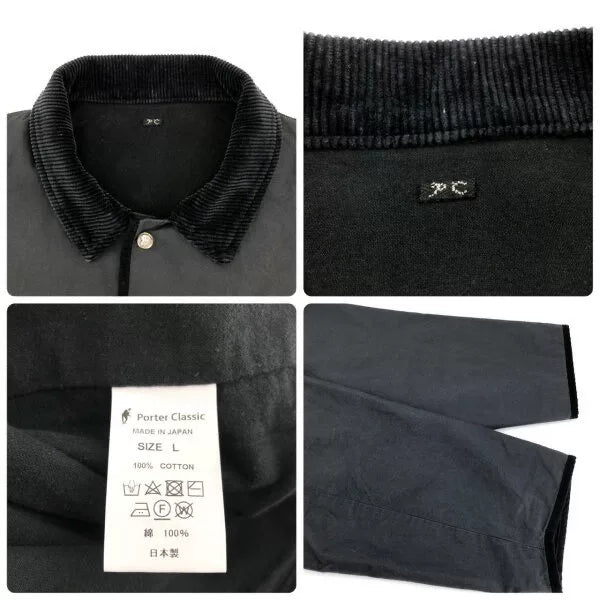 porter classic paraffin corduroy jacket black