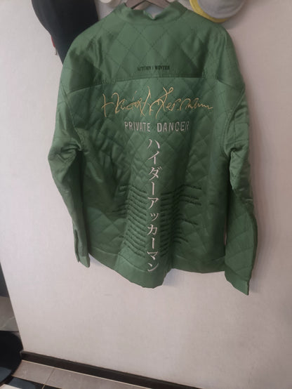 Haider Ackermann Green Gold Embroidered Silk Jacket