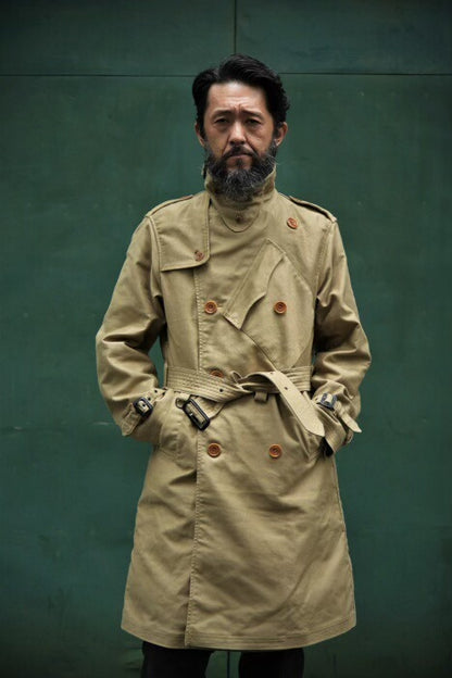 stylish desert yellow trench coat for spring