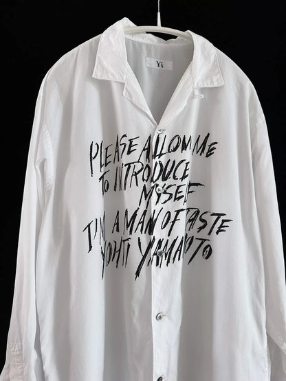 Yohji Yamamoto 90s Y's Slogan Shirt