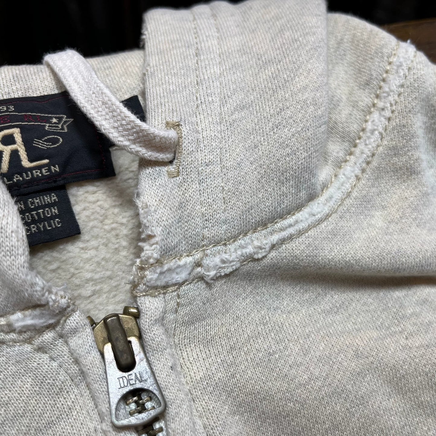 rrl vintage-style zip-up hoodie