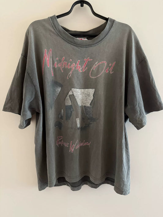 vintage midnight oil graphic tee shirt