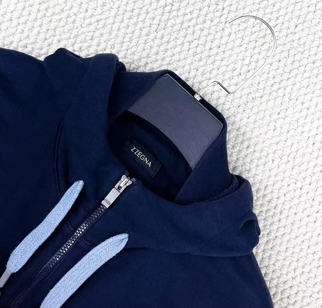 ermenegildo zegna logo zip hoodie jacket