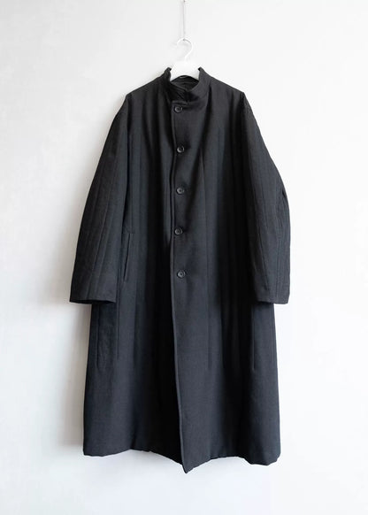 yohji yamamoto velvet striped coat