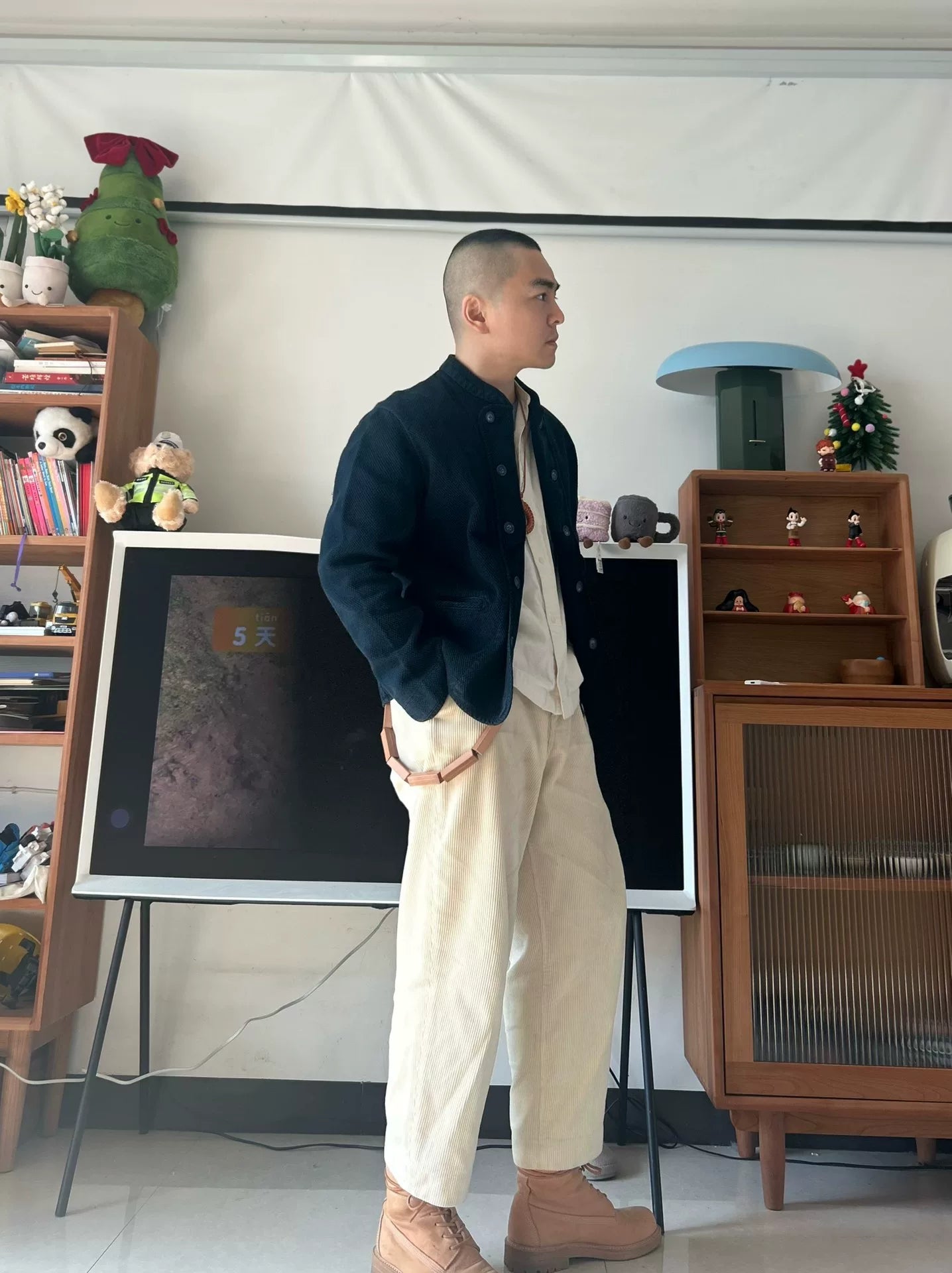 classic double-breasted jacket in navy blue