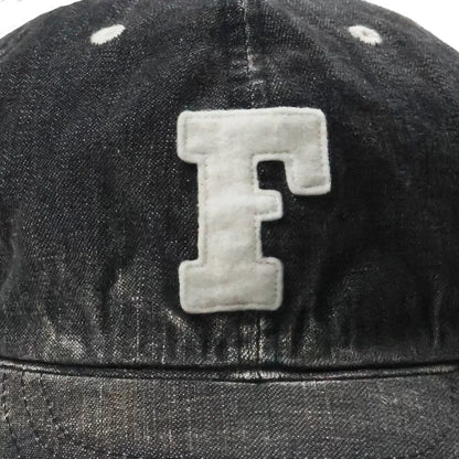 FULLCOUNT Washed Denim Embroidered Baseball Cap