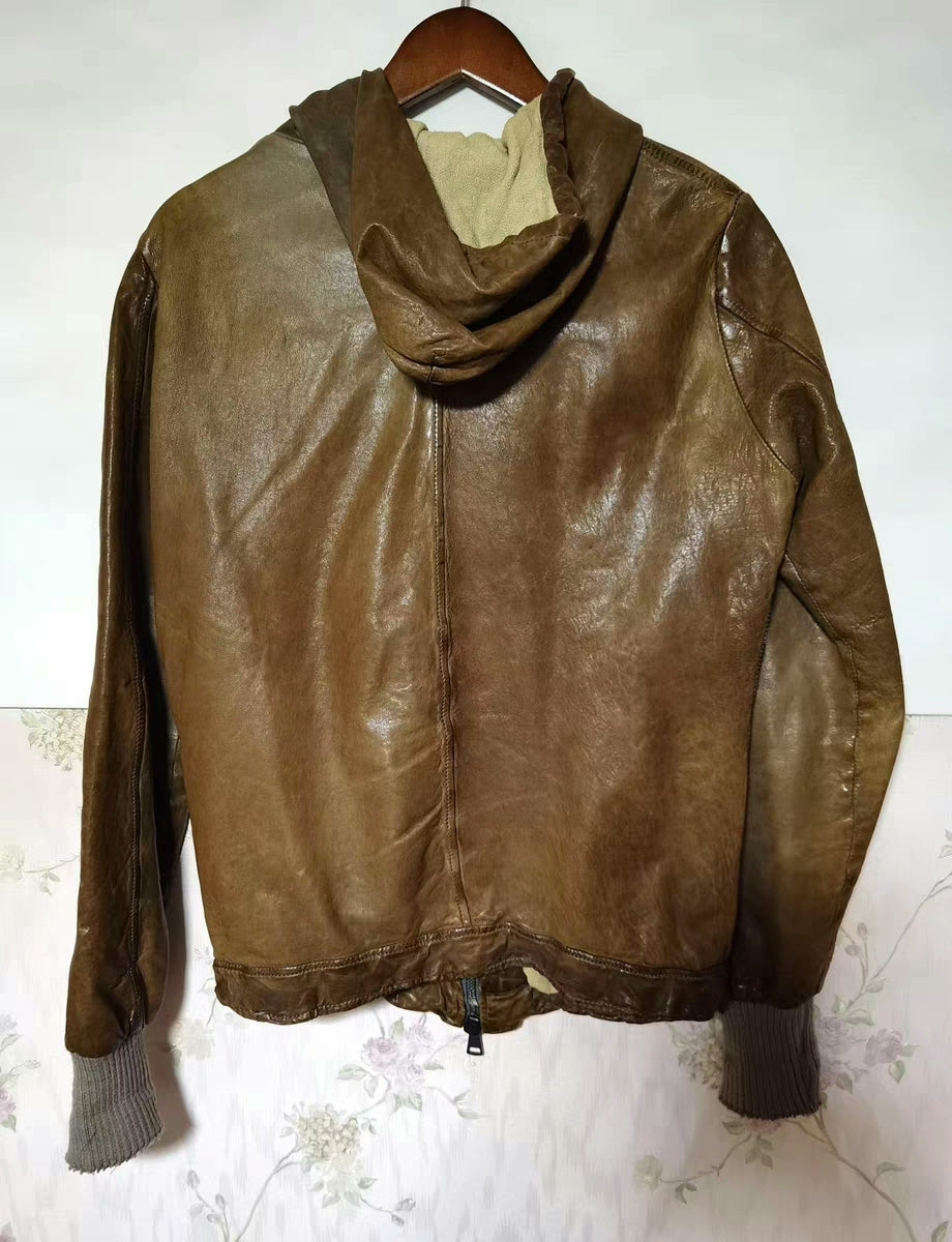 Giorgio Brato Hooded Leather Jacket