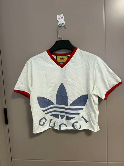 gucci x adidas logo short sleeve shirt
