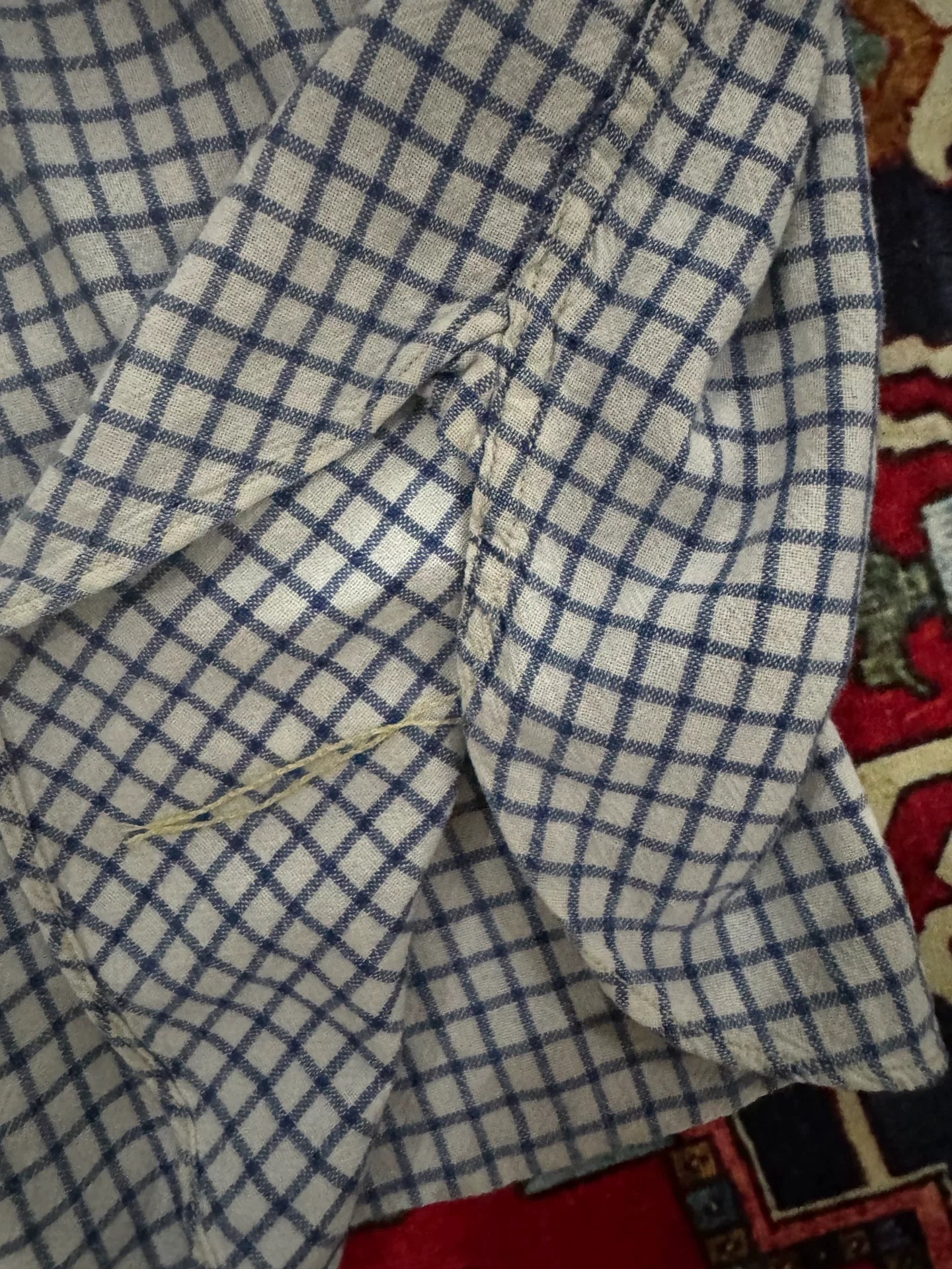 Vintage Blue-White Checkered Shirt
