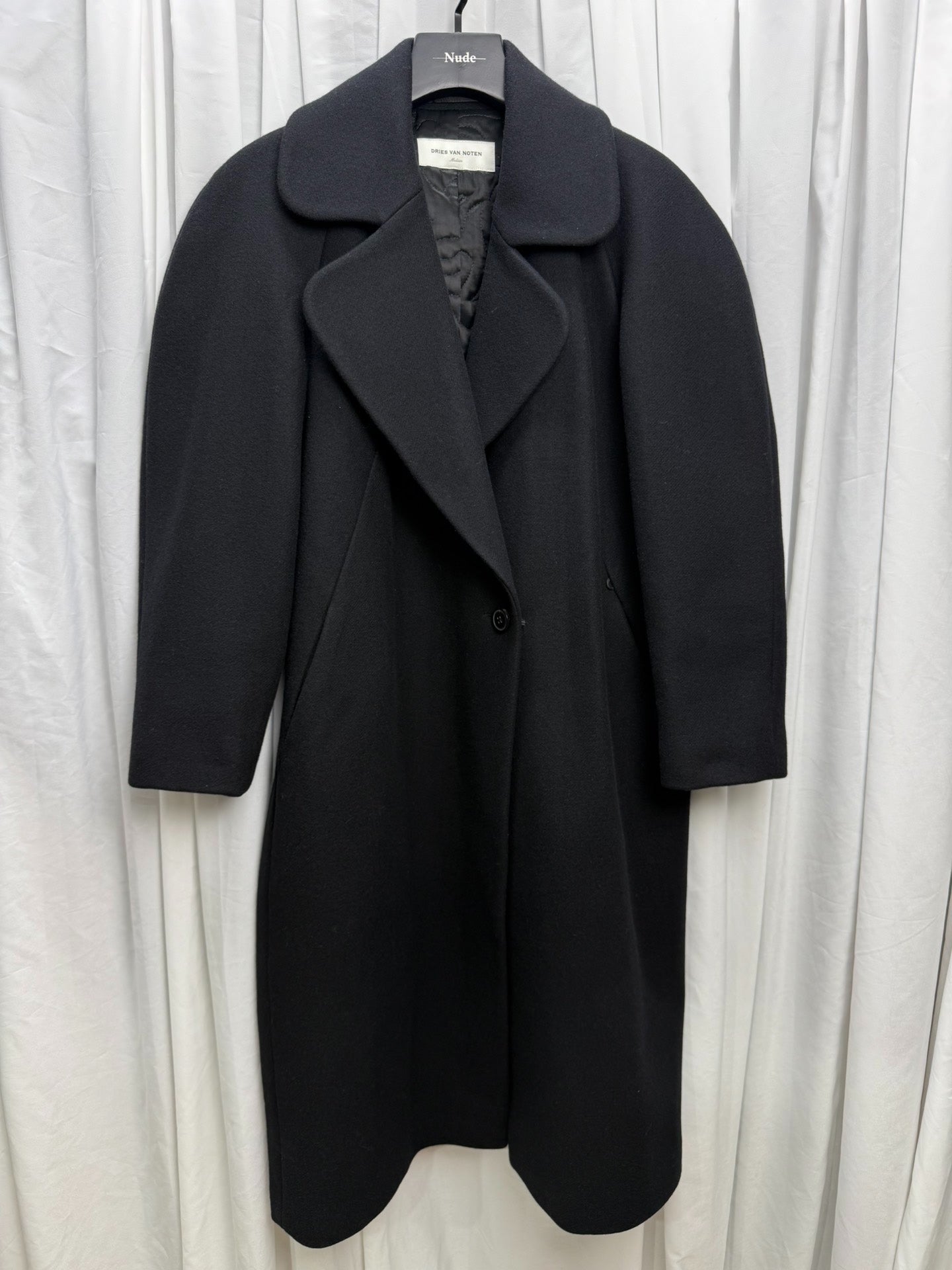 Dries van Noten Round Shoulder Wool Coat