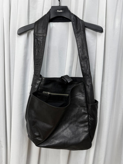 Yohji Yamamoto Noir Deconstructed Leather Crossbody