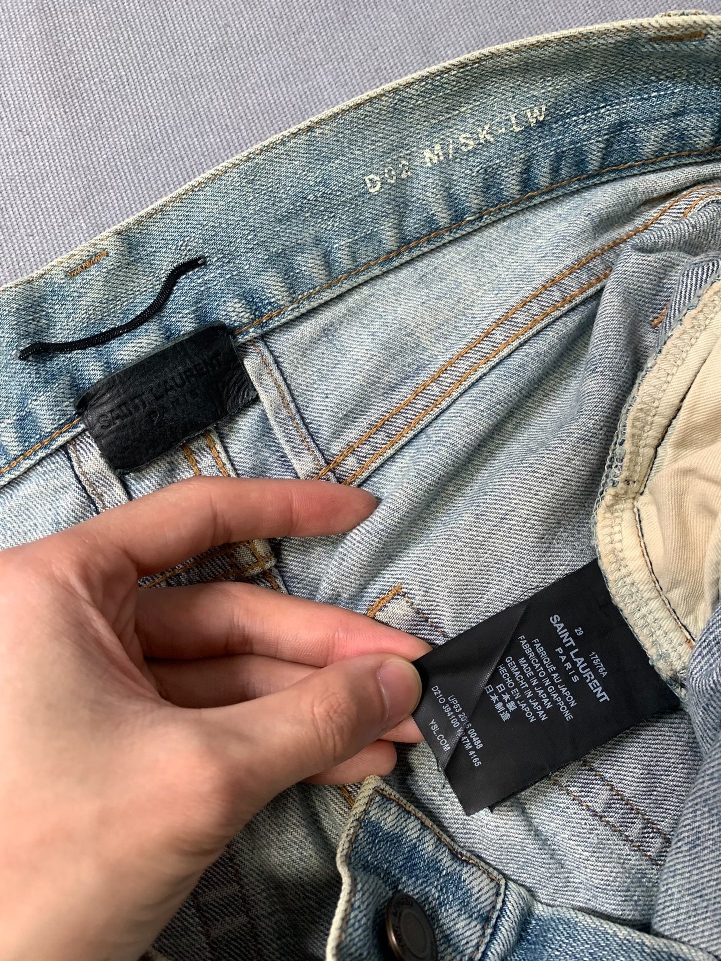 Saint Laurent D02 Ripped Slim Low-Waist Jeans