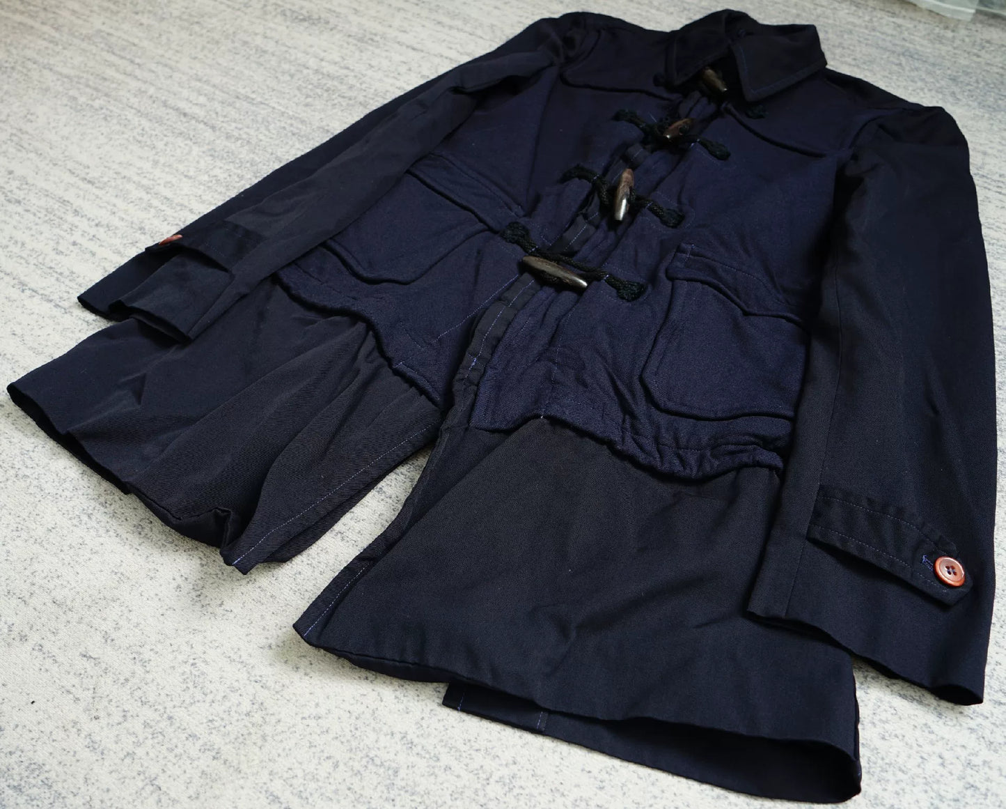 Comme des Garçons Pleated Toggle Button Coat