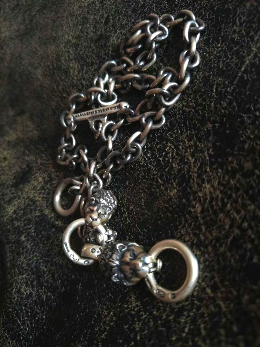 Gaboratory Silver Lion Head Necklace