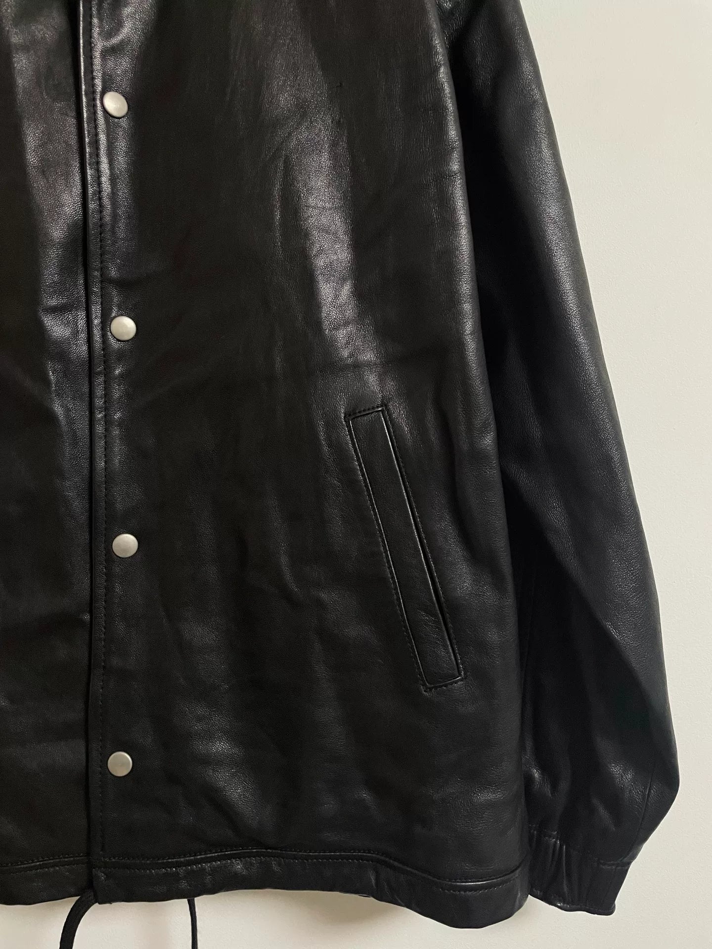 UNDERCOVER Eye Button Oversized Leather Jacket