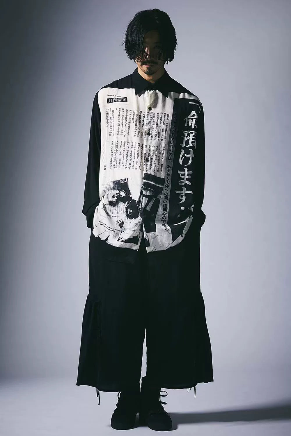 Yohji Yamamoto BLACK Scandal 19SS Wide-Leg Kendo Pants