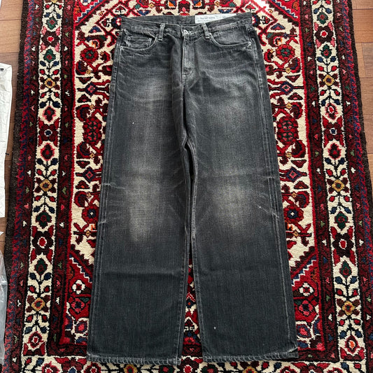 Neighborhood 24AW Washed Wide Jeans Black