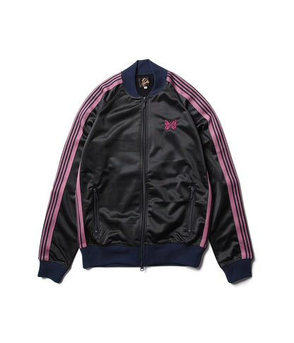 needles track jacket in black and pink