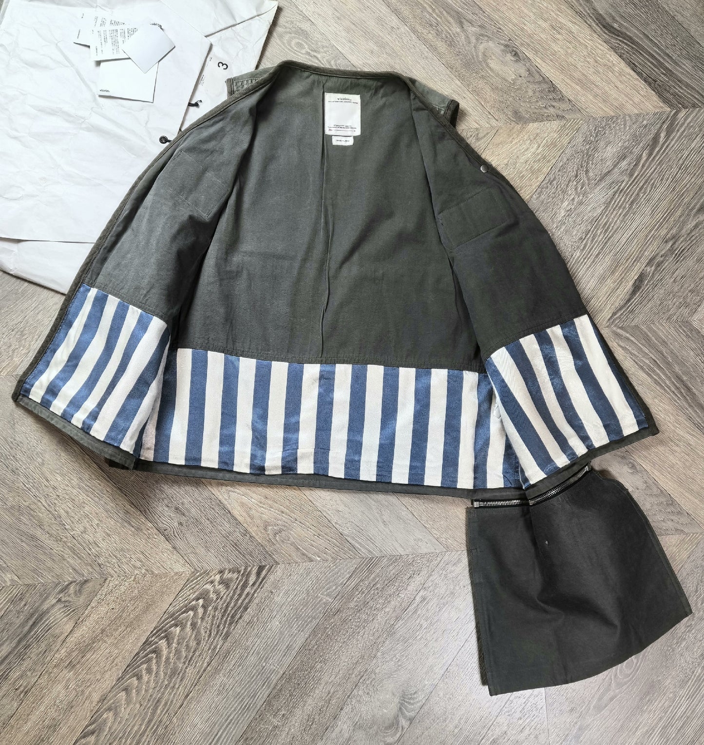 visvim pilar fisherman vest in green