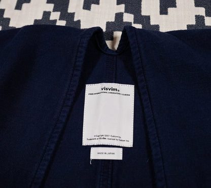 visvim sanjuro coat long indigo windbreaker