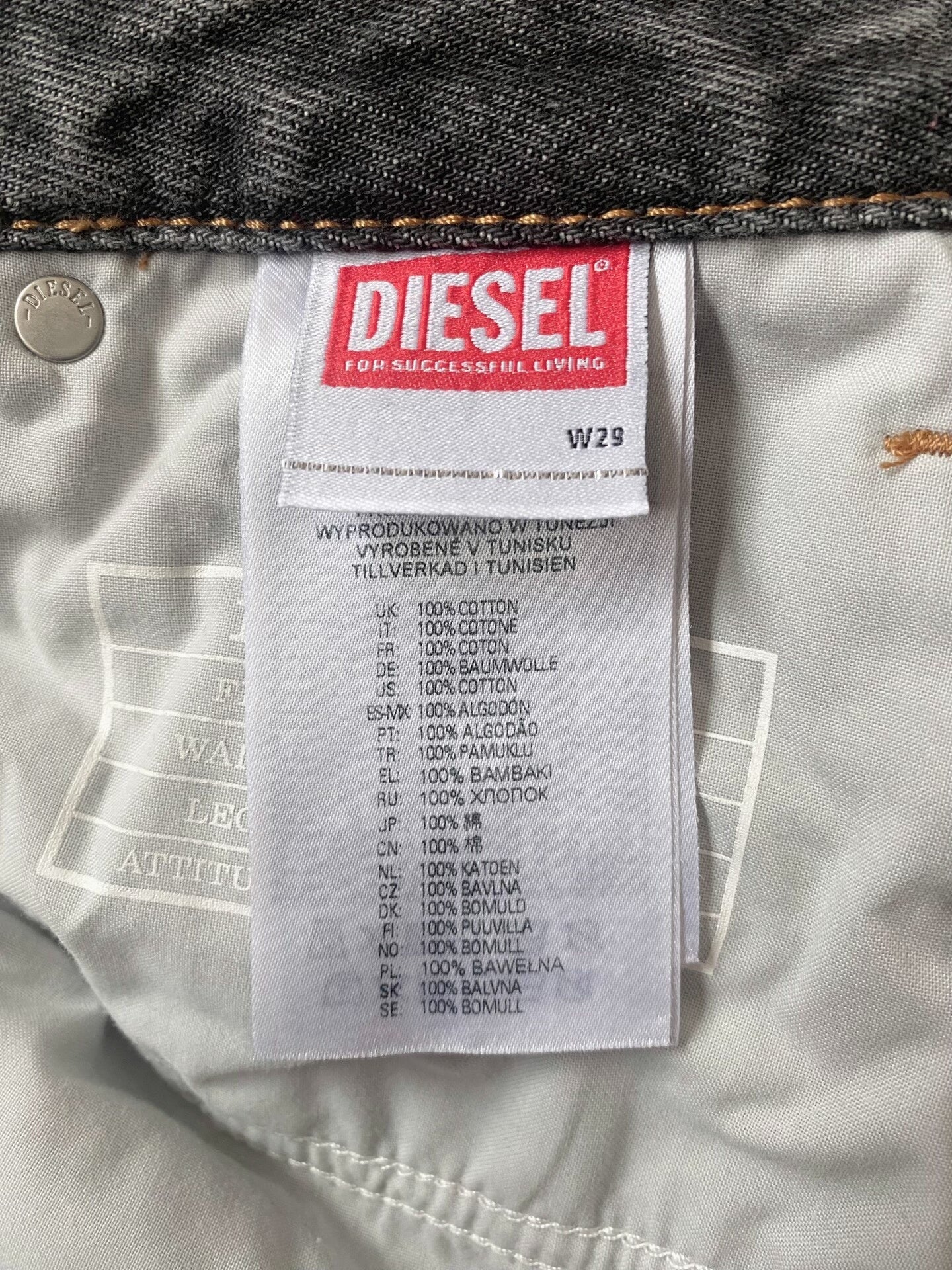 diesel gray red zipper flared jeans