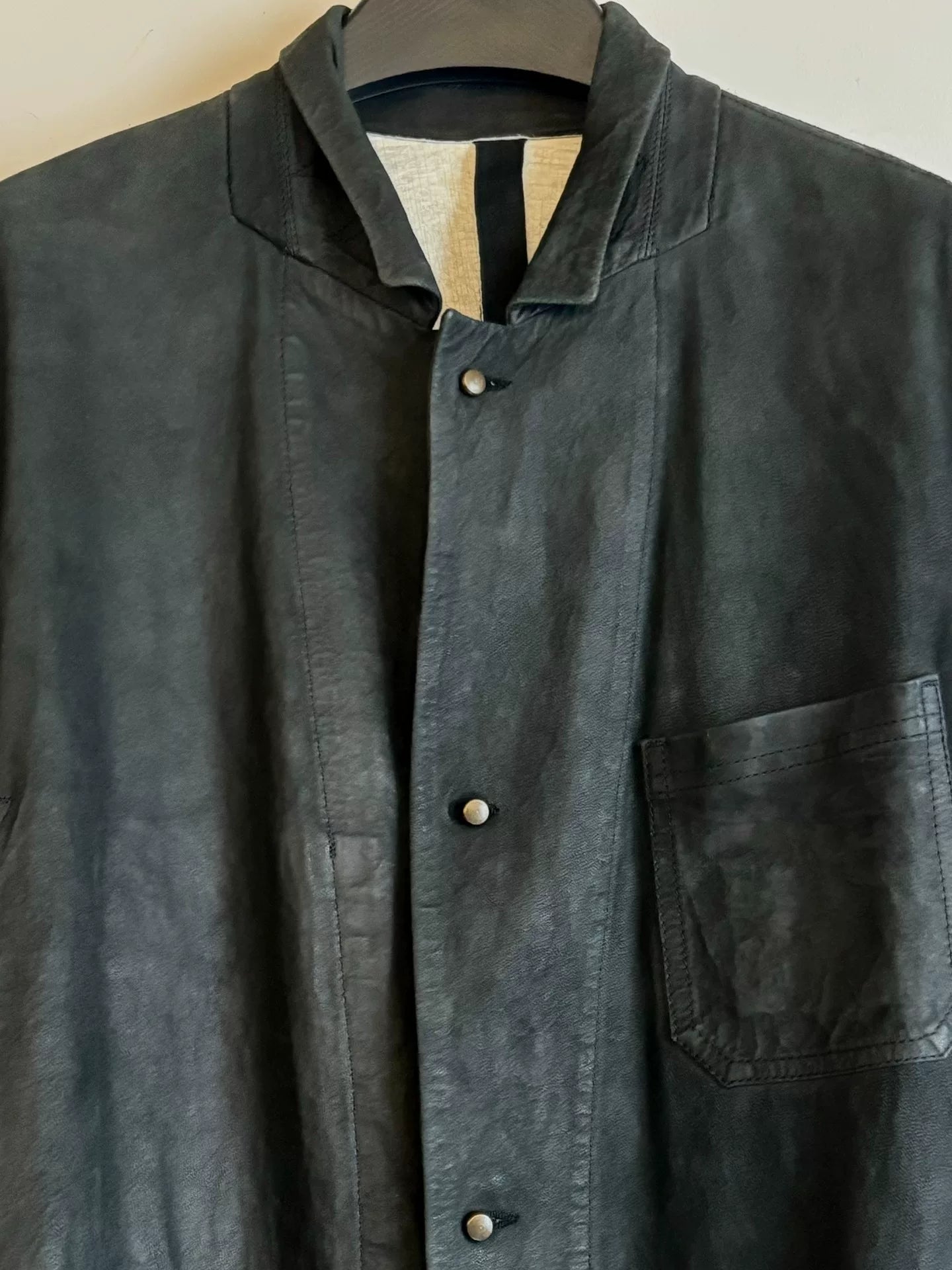 vintage green leather trench coat