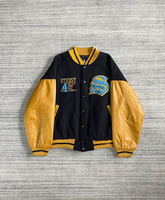 stussy big 4 vintage baseball jacket