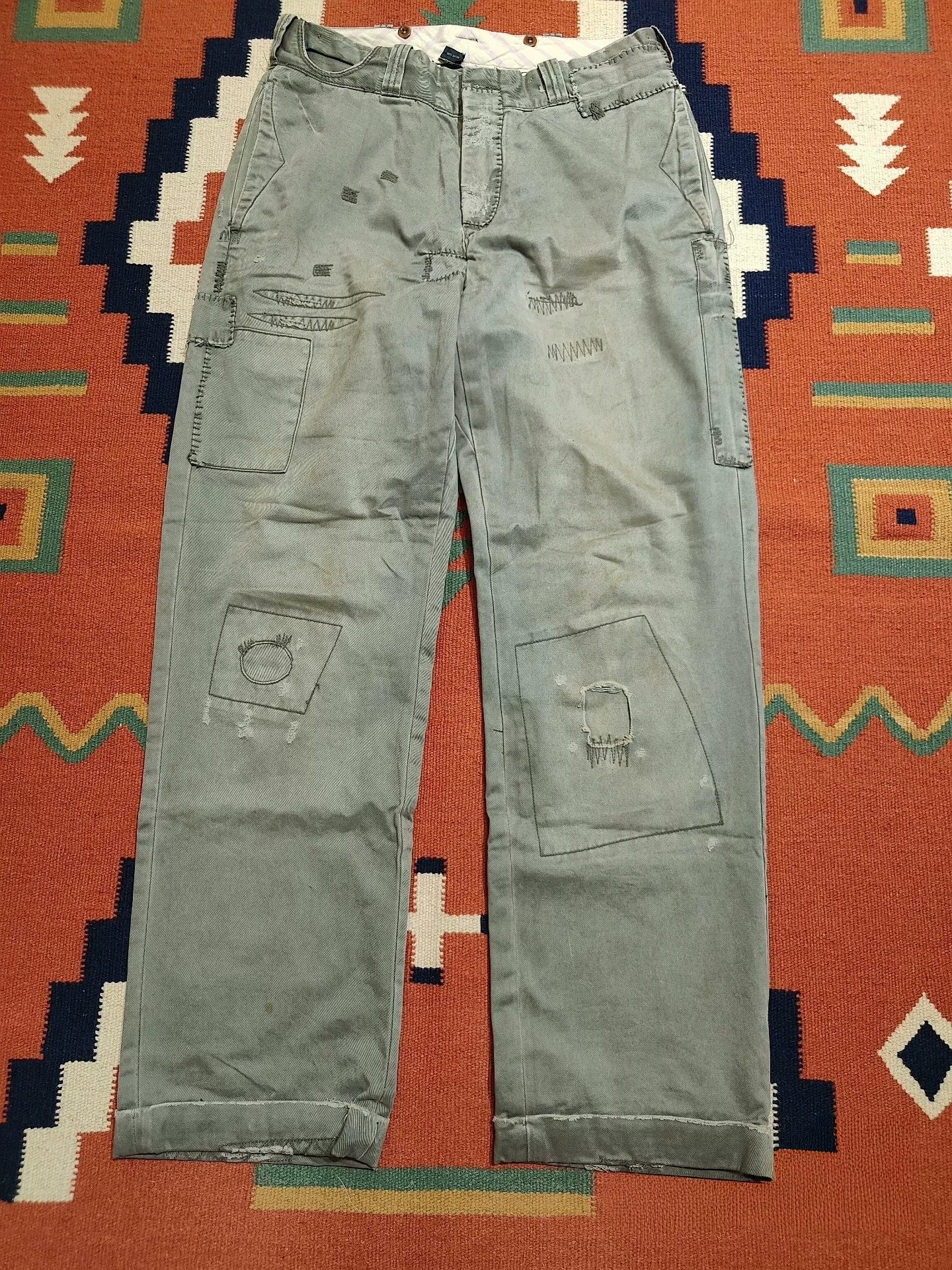 Vintage RRL Distressed Patch Pants