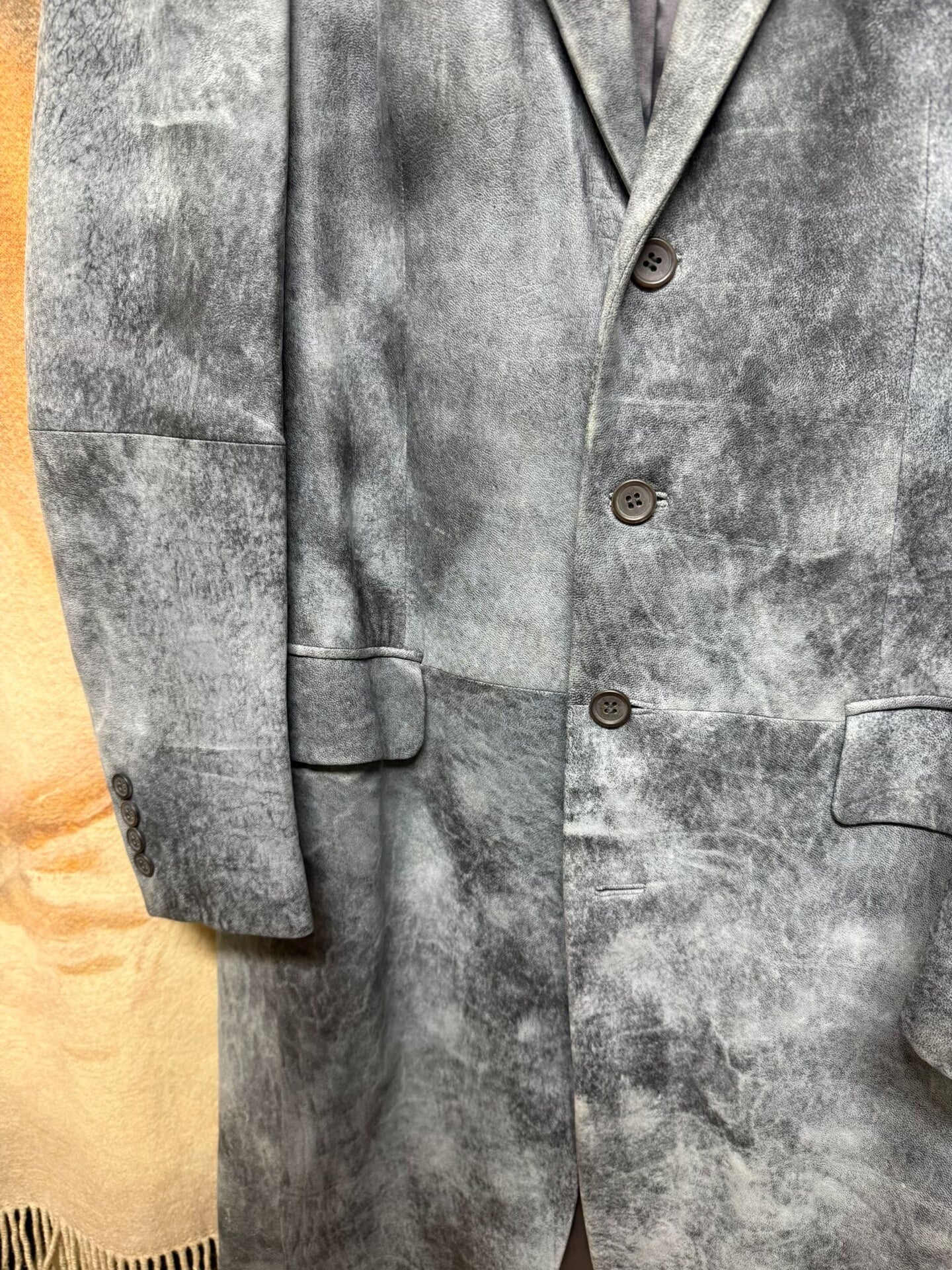 issey miyake men early frost leather coat