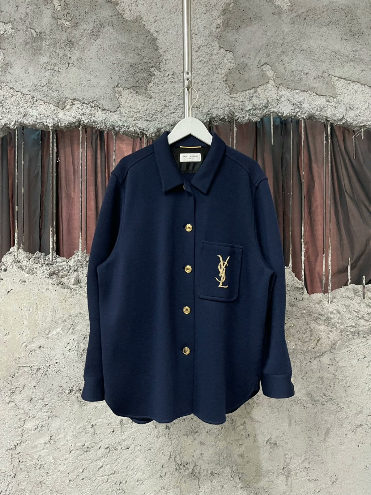 Saint Laurent Navy Blue Shirt