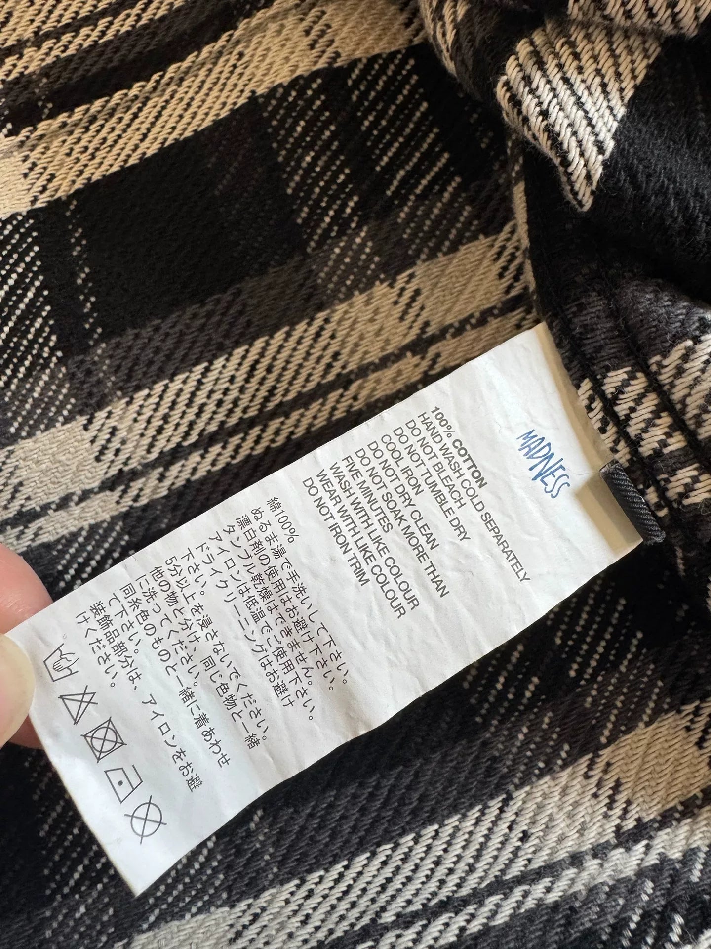 Madness 24FW Black White Plaid Shirt