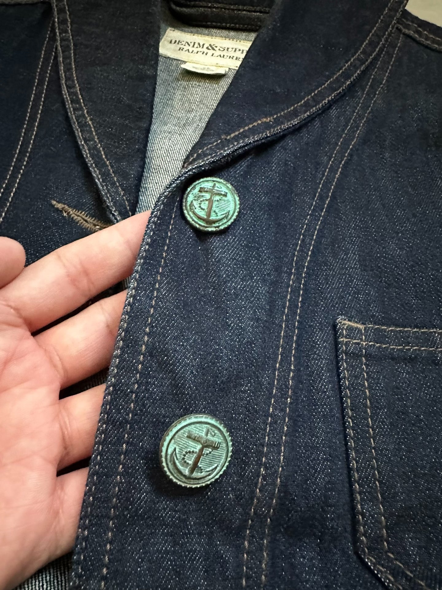Ralph Lauren Heavyweight Raw Denim Shawl Collar Jacket