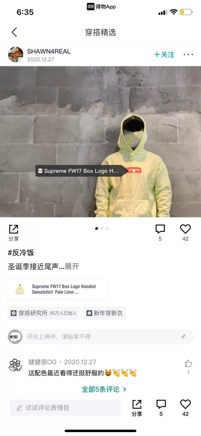 supreme pale lime box logo hooded sweatshirt