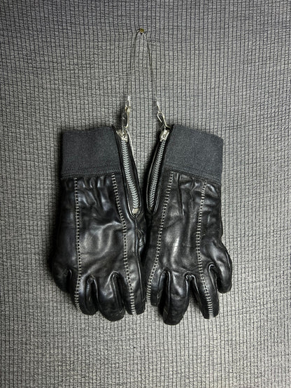 d hygen leather zip gloves for men