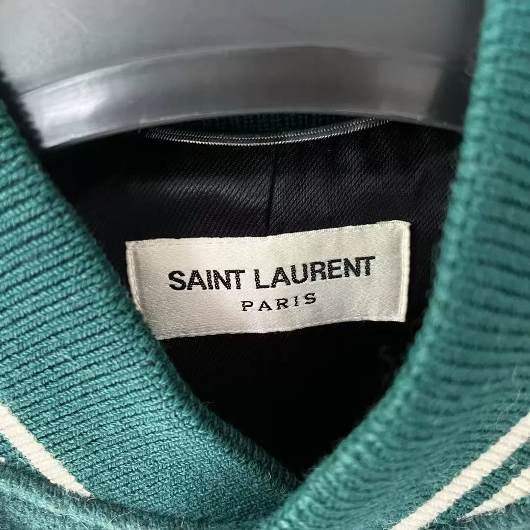 Saint Laurent Green Varsity Jacket