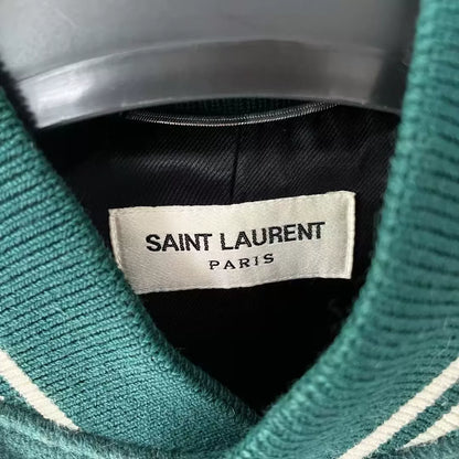 Saint Laurent Green Varsity Jacket